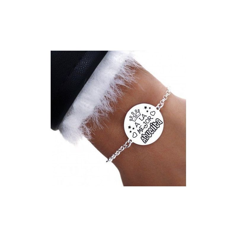 Pulsera de Abuela "A la mejor Abuelita" en Plata de Ley 925mls