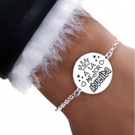 Pulsera de Abuela "A la mejor Abuelita" en Plata de Ley 925mls