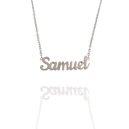 Collar con nombre de Samuel en Acero Hipoalergénico 316l