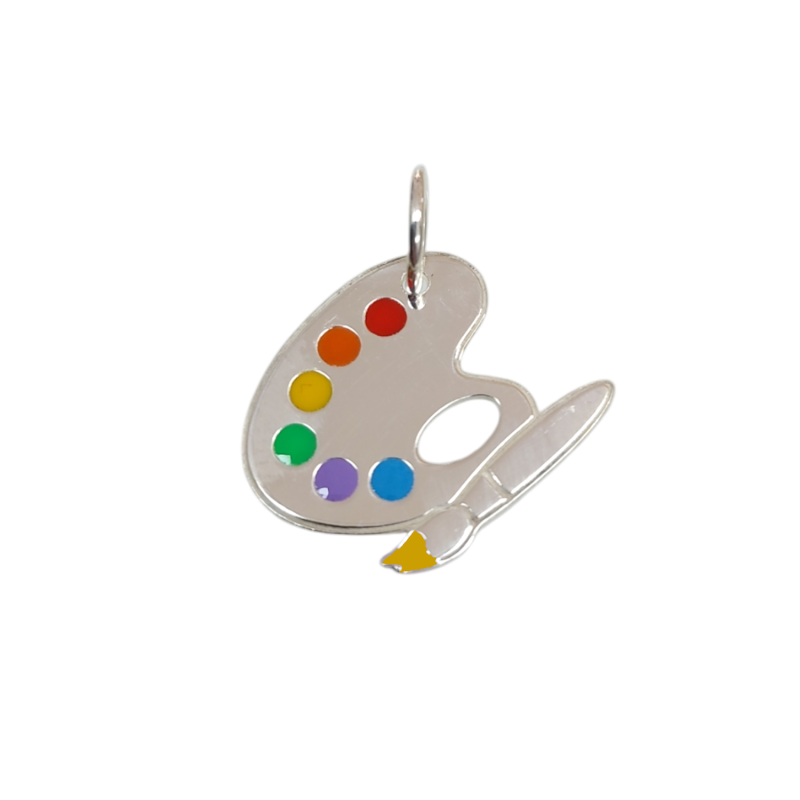 Colgante Paleta de Colores en Plata de Ley 925mls