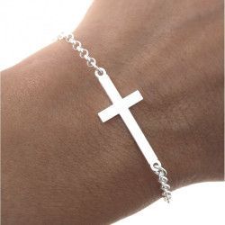 Pulsera Cruz Invertida "Cruz Nórdica" en Plata de Ley 925mls