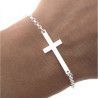 Pulsera Cruz Invertida "Cruz Nórdica" en Plata de Ley 925mls