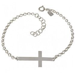 Pulsera Cruz Invertida "Cruz Nórdica" en Plata de Ley 925mls