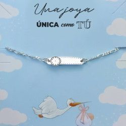 Esclava Infantil Nombre con Reloj en Plata de Ley 925mls