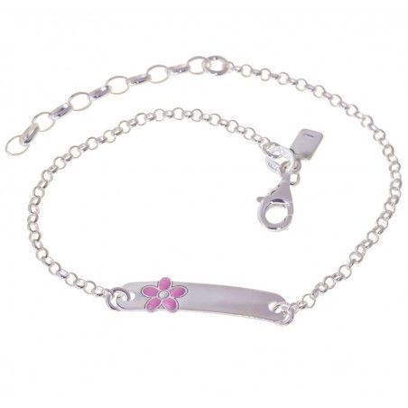 Esclava Infantil de Flor en Plata de Ley 925mls
