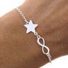Pulsera de Infinito con Estrella en Plata de Ley 925mls