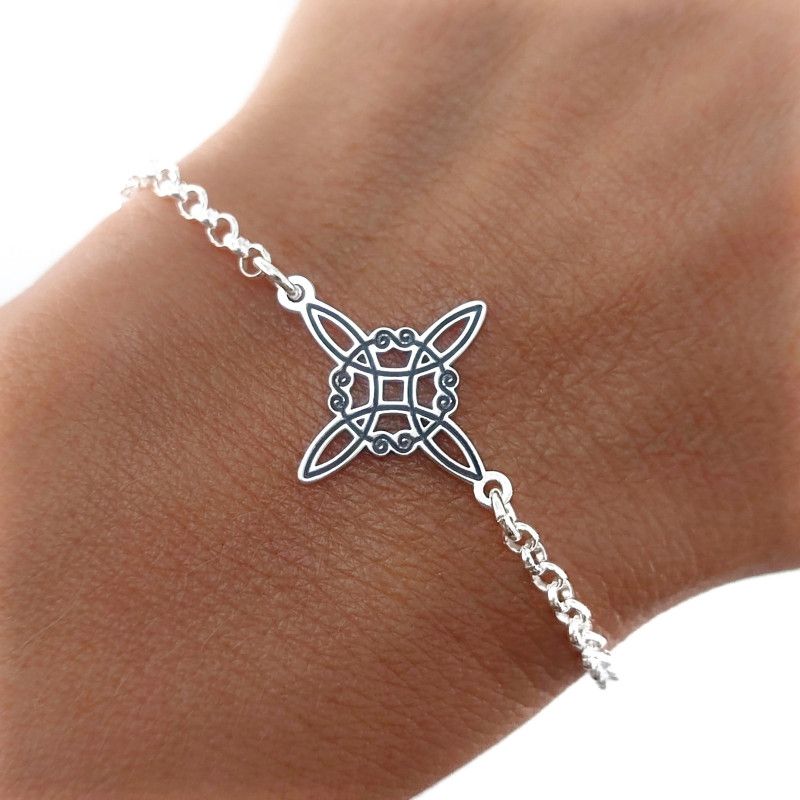 Pulsera Nudo de Bruja en Plata de Ley 925mls