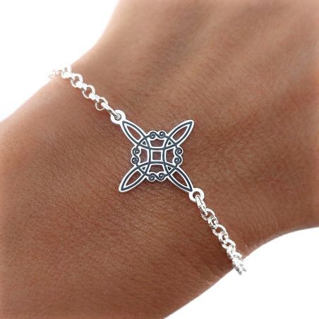 Pulsera Nudo de Bruja en Plata de Ley 925mls