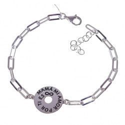 Pulsera de Mamá con Mensaje en Plata de Ley 925mls