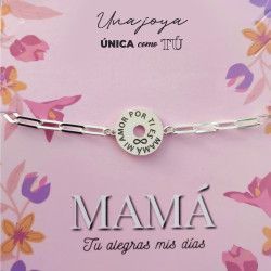 Pulsera de Mamá con Mensaje en Plata de Ley 925mls