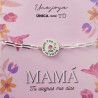 Pulsera de Mamá con Mensaje en Plata de Ley 925mls