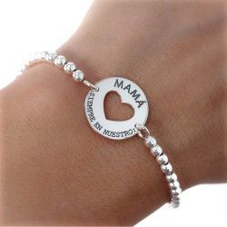 Pulsera de Mamá Siempre en Nuestro Corazón en Plata de Ley 925mls