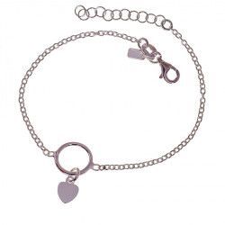 Pulsera Amuleto de Karma con Corazón en Plata de Ley 925mls