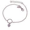Pulsera Amuleto de Karma con Corazón en Plata de Ley 925mls