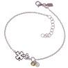 Pulsera de Trébol Calado con Piedras Colgando en Plata de Ley 925mls