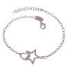 Pulsera de Corazón Calado con Estrella Calada en Plata de Ley 925mls