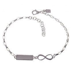 Pulsera de Esclava con Infinito en Plata de Ley 925mls