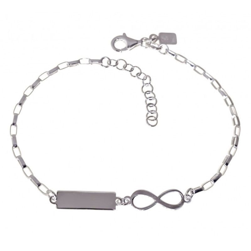 Pulsera de Esclava con Infinito en Plata de Ley 925mls