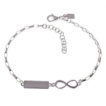 Pulsera de Esclava con Infinito en Plata de Ley 925mls