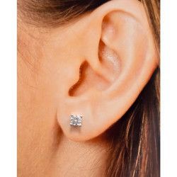 Pendiente Circonita de 5mm Engarzada en Plata de Ley 925mls