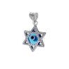 Colgante Amuleto Ojo Turco con Estrella de David en Plata de Ley 925