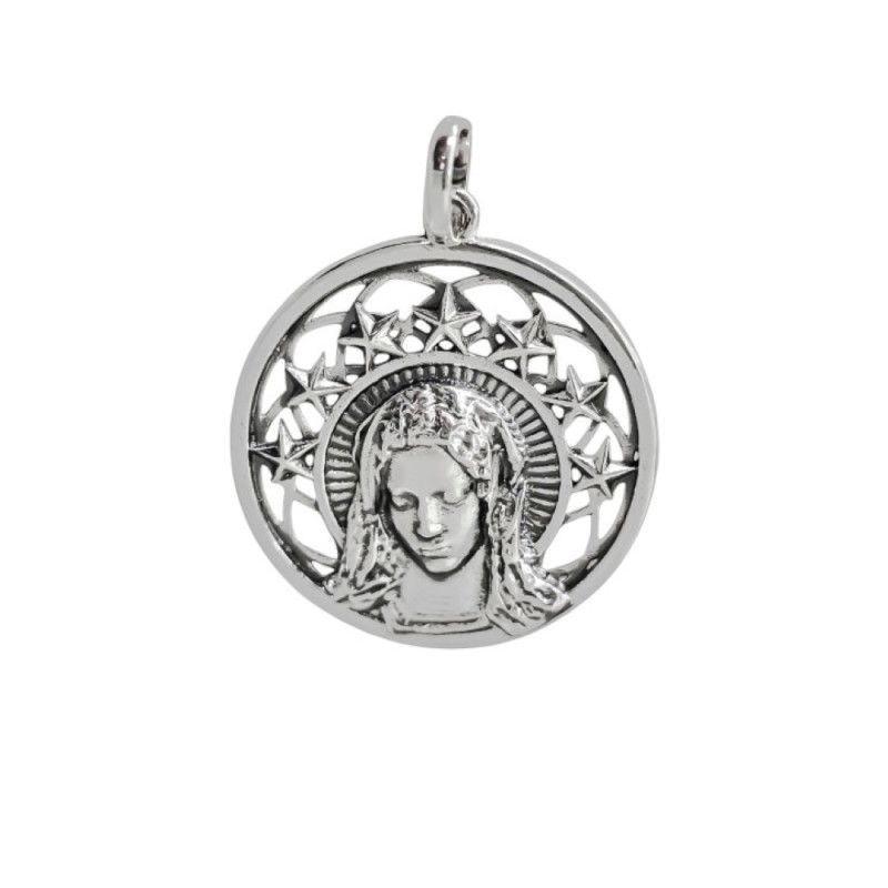 Colgante de la Virgen Niña Calada en Plata de Ley 925mls