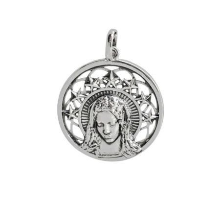 Colgante de la Virgen Niña Calada en Plata de Ley 925mls
