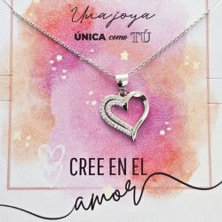 Gargantilla Corazón Calado con Microengaste en Plata de Ley 925mls