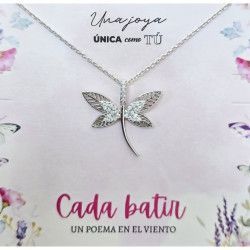 Gargantilla Libélula con Circonitas Microengastadas en Plata de Ley 925mls