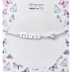 Pulsera con Nombre Personalizado con Circonita en Plata de Ley 925mls