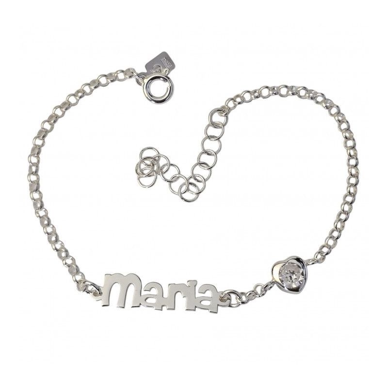 Pulsera con Nombre Personalizado con Circonita en Plata de Ley 925mls