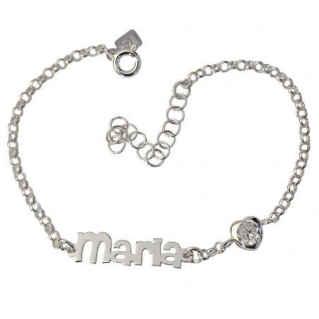 Pulsera con Nombre Personalizado con Circonita en Plata de Ley 925mls