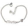 Pulsera con Nombre Personalizado con Circonita en Plata de Ley 925mls