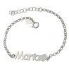 Pulsera con Nombre Personalizado con Corazón en Plata de Ley 925mls