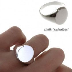 Sello de Caballero Ovalado Liso en Plata de Ley 925mls