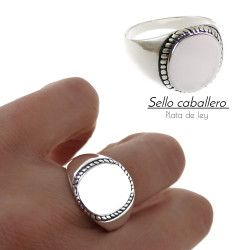 Sello de Caballero Ovalado Tallado en Plata de Ley 925mls