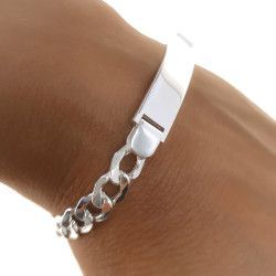 Esclava con Cadena Barbada en Plata de Ley 925mls