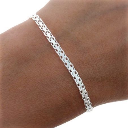 Pulsera con Cadena Bismark en Plata de Ley 925mls