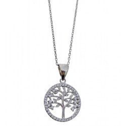 Gargantilla Árbol de la Vida con Circonitas en Plata de Ley 925mls