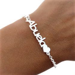 Pulsera de Abuela Corazón en Plata de Ley 925mls