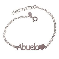 Pulsera de Abuela Corazón en Plata de Ley 925mls