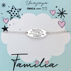 Pulsera Sobrina con Mensaje en Plata de Ley 925mls