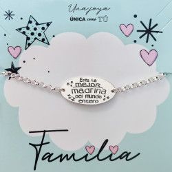 Pulsera Madrina con Mensaje en Plata de Ley 925mls