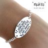 Pulsera Madrina con Mensaje en Plata de Ley 925mls