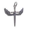Colgante Espada con Alas de San Miguel Arcángel en Plata de Ley 925mls