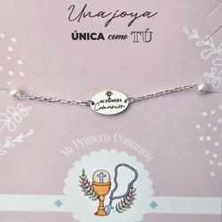 Pulsera de Comunión Perla en Plata de Ley 925mls