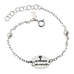 Pulsera de Comunión Perla en Plata de Ley 925mls