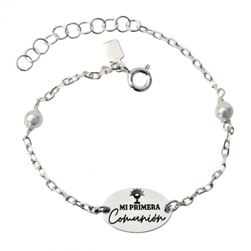 Pulsera de Comunión Perla en Plata de Ley 925mls