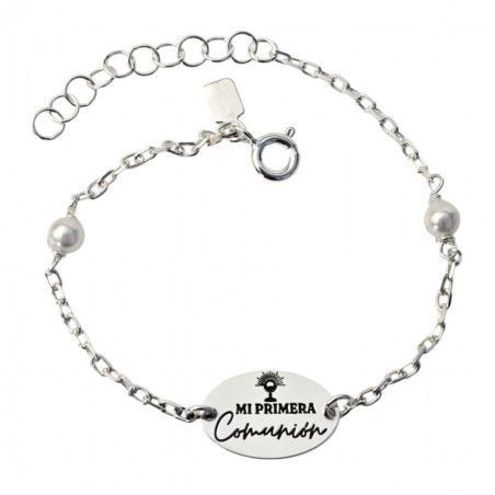 Pulsera de Comunión Perla en Plata de Ley 925mls