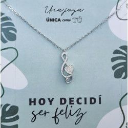 Gargantilla de Clave de Sol con Corazón en Plata de Ley 925mls